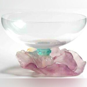 DAUM France DAU 11 Collection Blown Glass Bowl Organic Amethyst Retired RARE HTF
